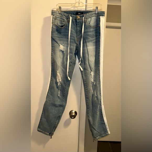 Nova Men, Teek Racing Stripe Skinny Jeans - Picture 5 of 9